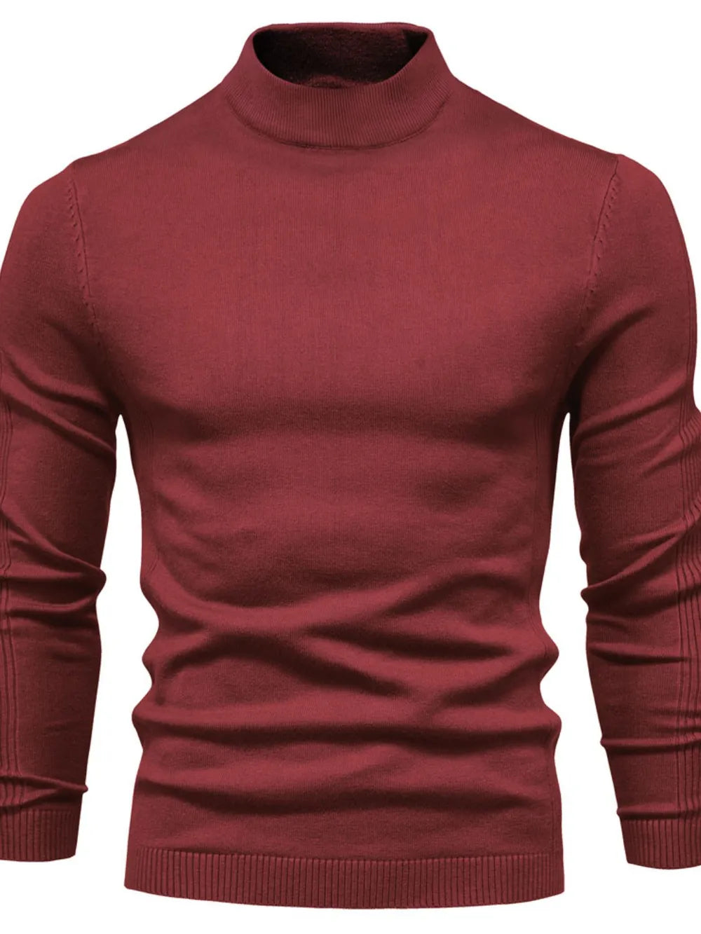Mock neck long sleeve sweater, Burgundy