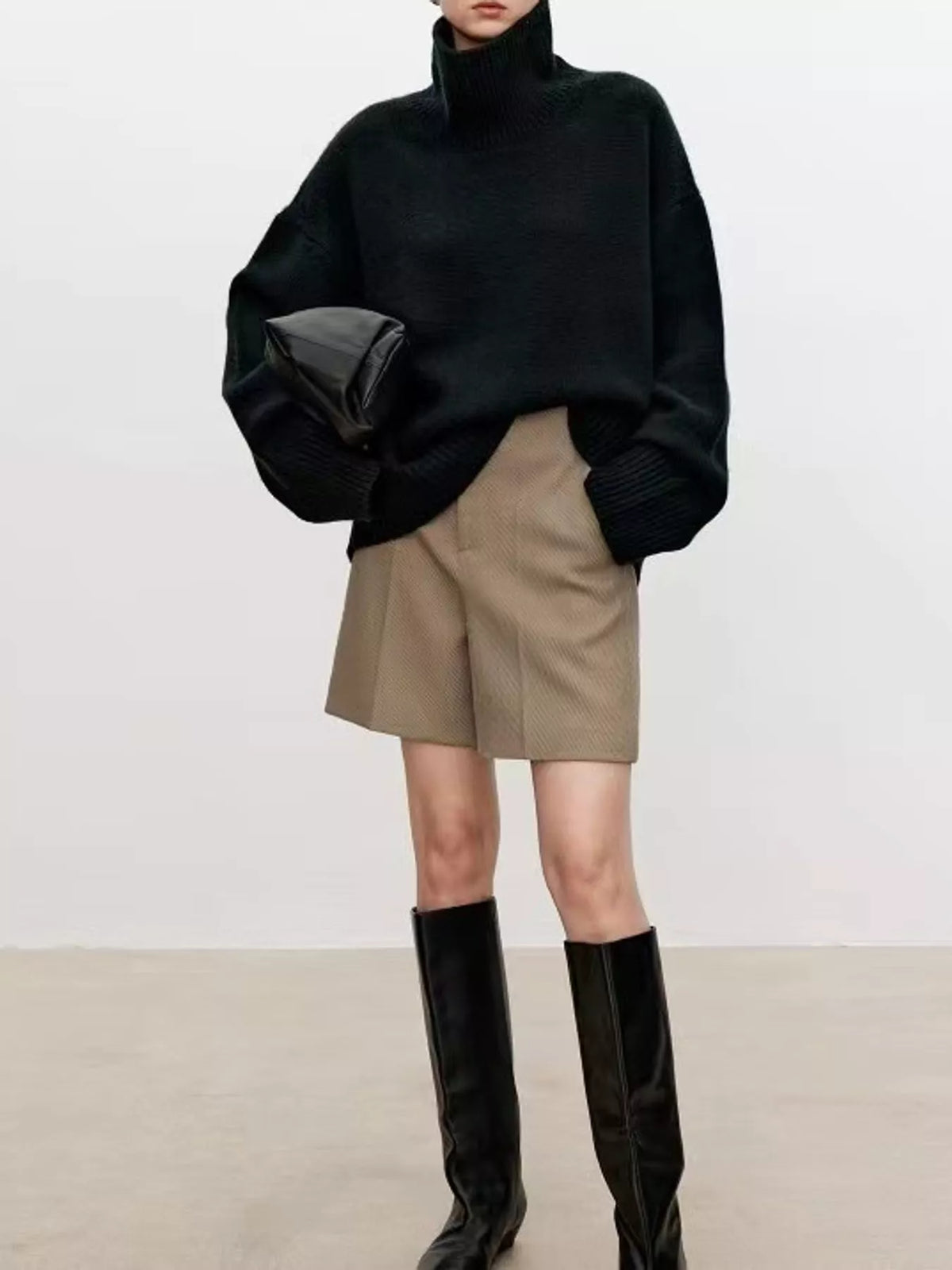 Oversized Turtleneck Wool Sweater