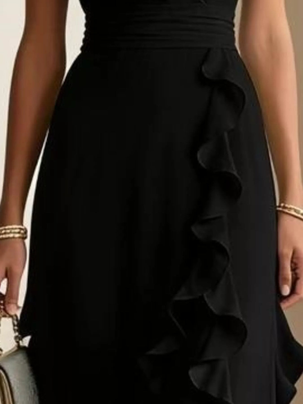 Ruffled surplice maxi dress