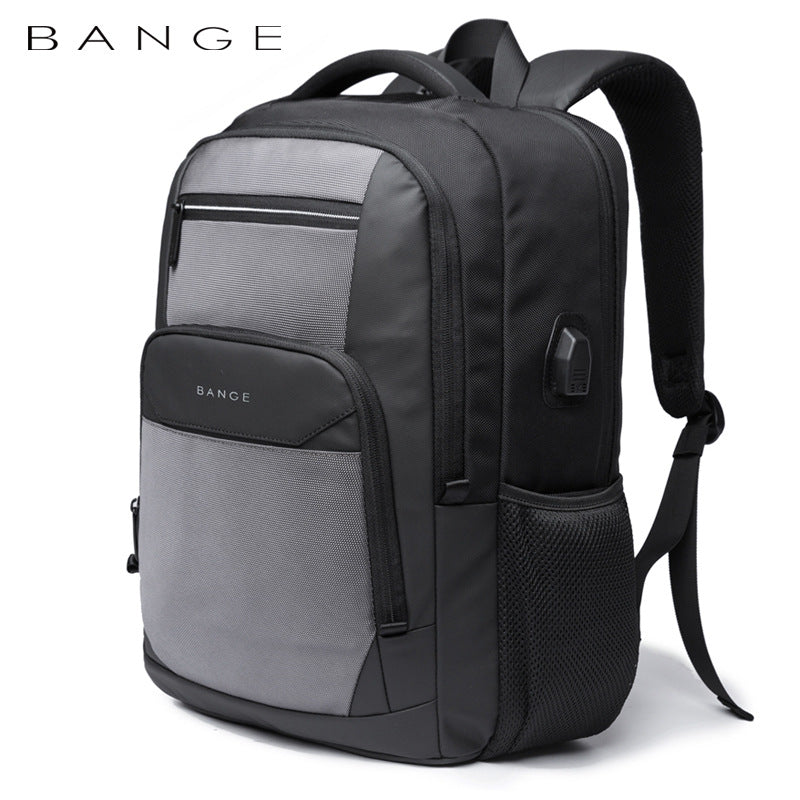 Bange New Fashion Casual All-Match Water-Repellent Technology USB Outdoor Backpack For Men