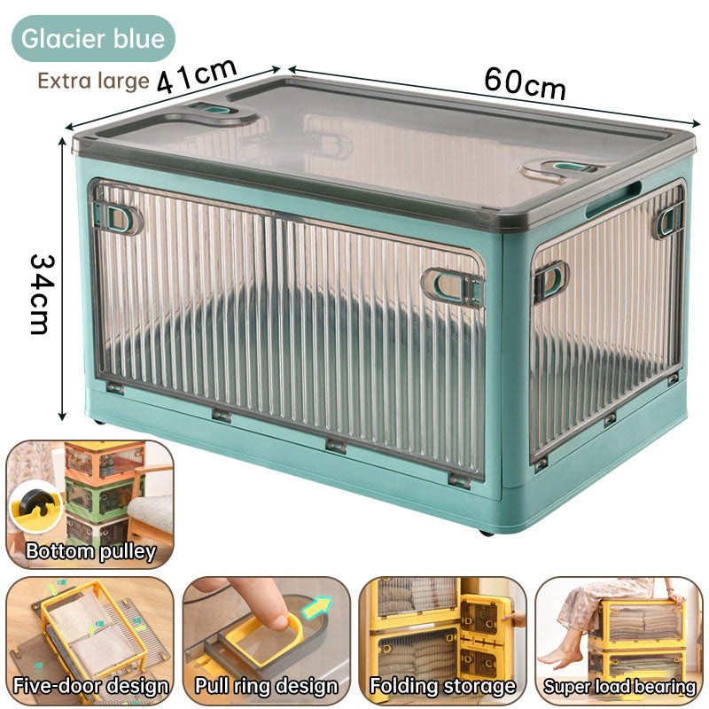 Cabinet clothes clothing quilt storage box household transparent plastic folding box snack toy finishing box