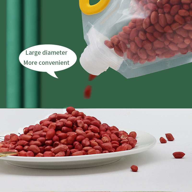 5/10pcs Grain Storage Bag Transparent Self-Supporting Nozzle Bag Sealed Storage Bag