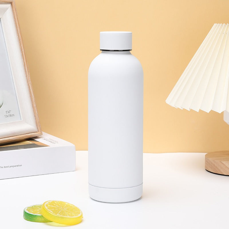 Insulated steel water bottle – white