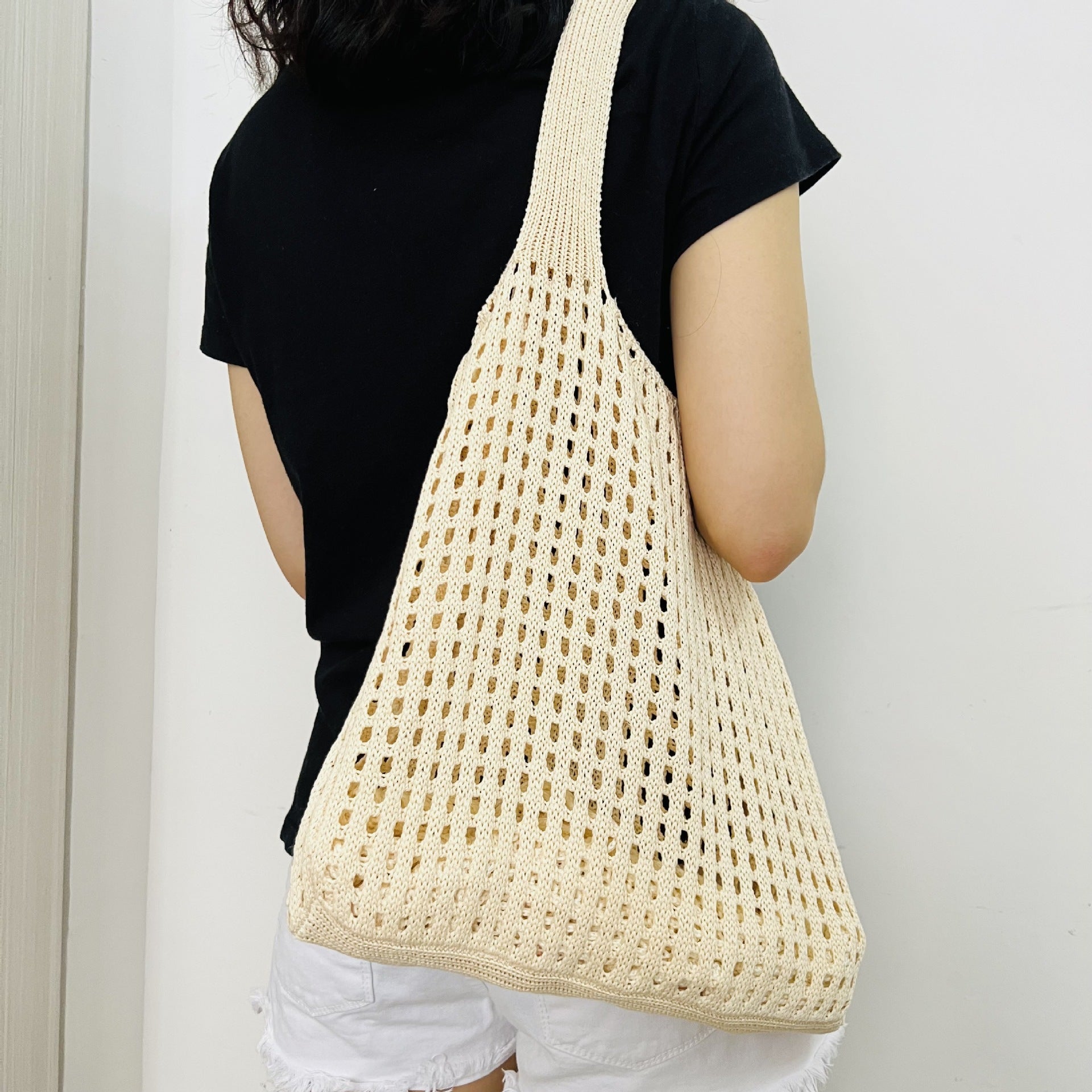 New Knitted Bag Hollow Bag Simple Bag Shoulder Bag Beach Bag Handbag Women's Bag