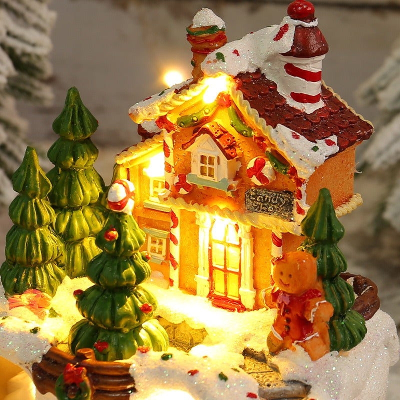 Christmas Gift Luminous Music House Decoration New Eight tone Box Night Light Hut