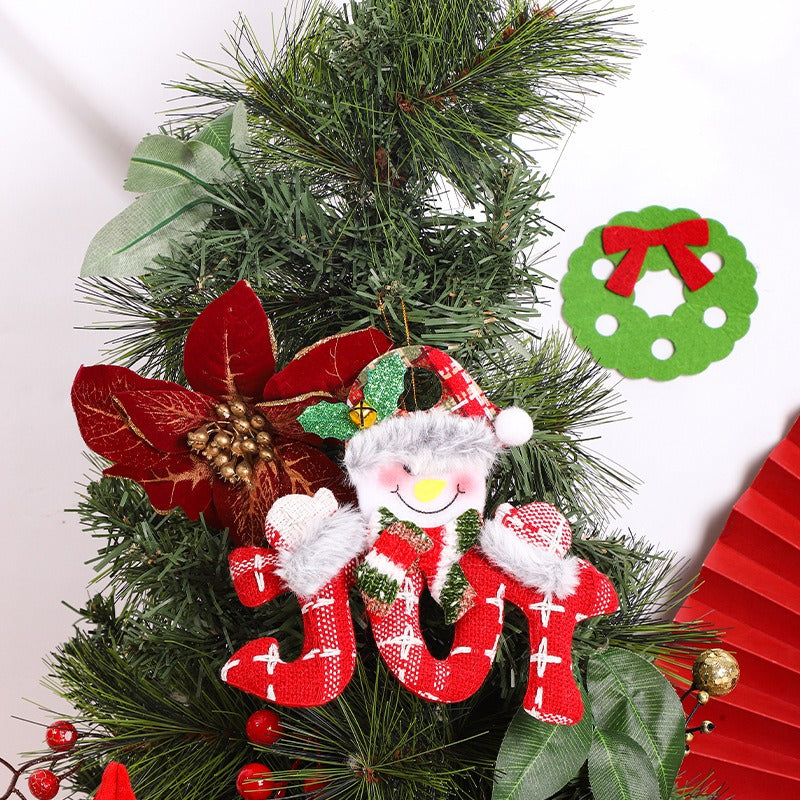 Christmas decorations Christmas tree ornaments elderly people snowmen elk teddy bears hanging decorations