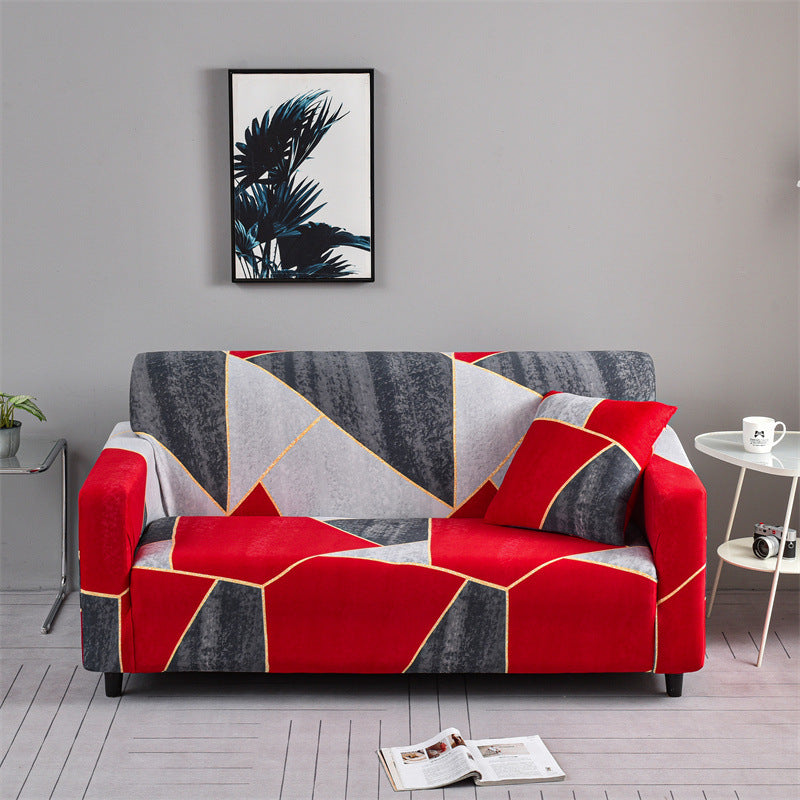 Four season sofa cover with full elastic sofa cover and fabric combination anti slip cover