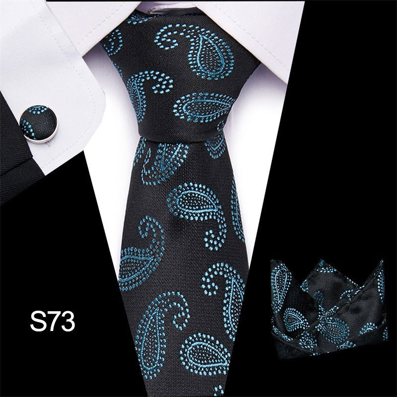 Men's tie three piece set cashew flower series fashion tie