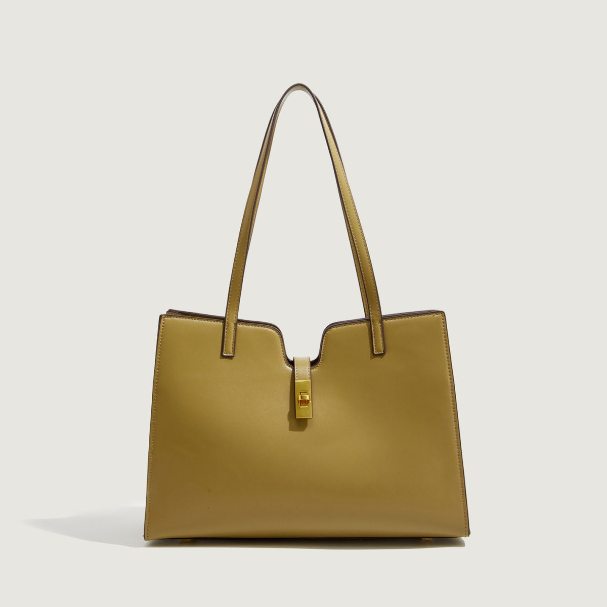 Clasp-front shoulder tote