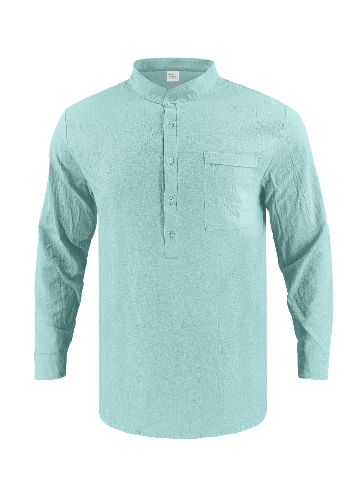 Pocket long-sleeve shirt – lake blue