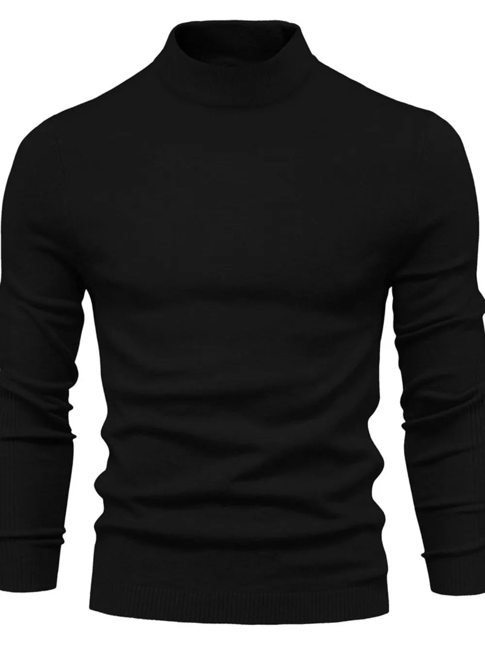 Mock neck long sleeve sweater, Black