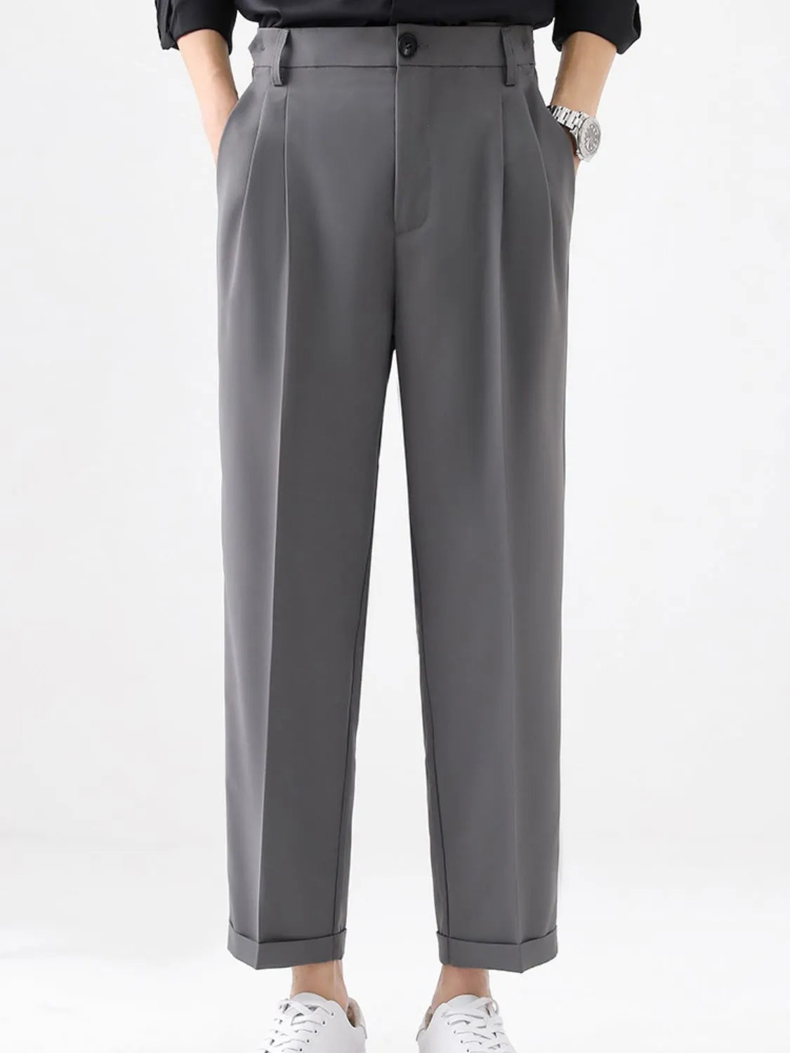 Basic style solid pants