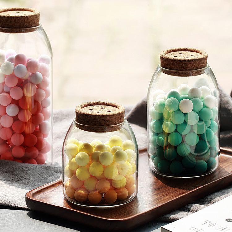 Cork-top glass jars