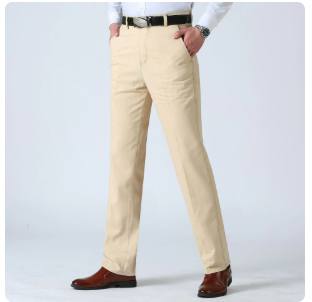 Flat front straight trousers