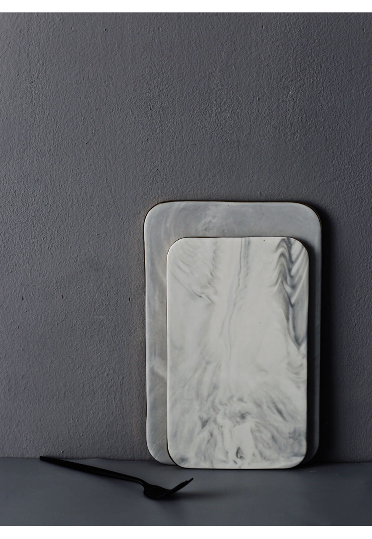 Marble-glaze serving tray