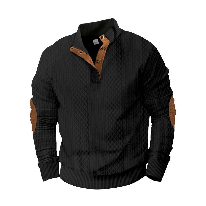 Men's Sweater Half Cardigan Jacquard 3D Three-dimensional