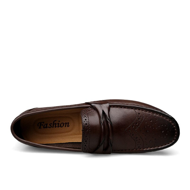 Leather driving loafers
