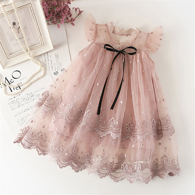 Girls' lace and tulle dress