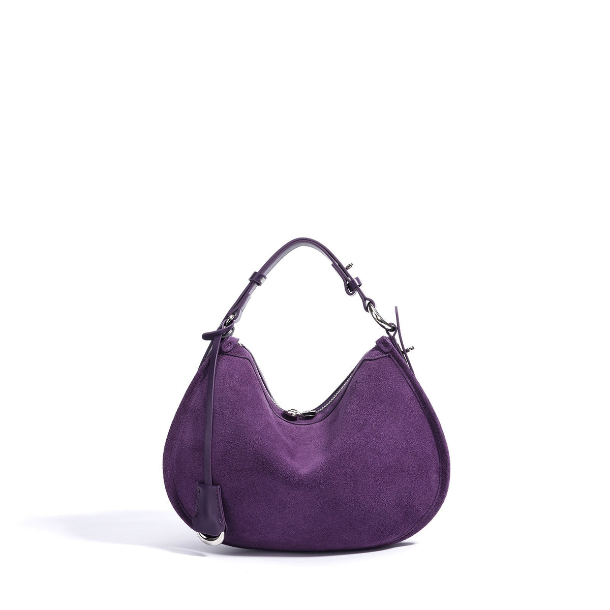 Matte leather crescent bag