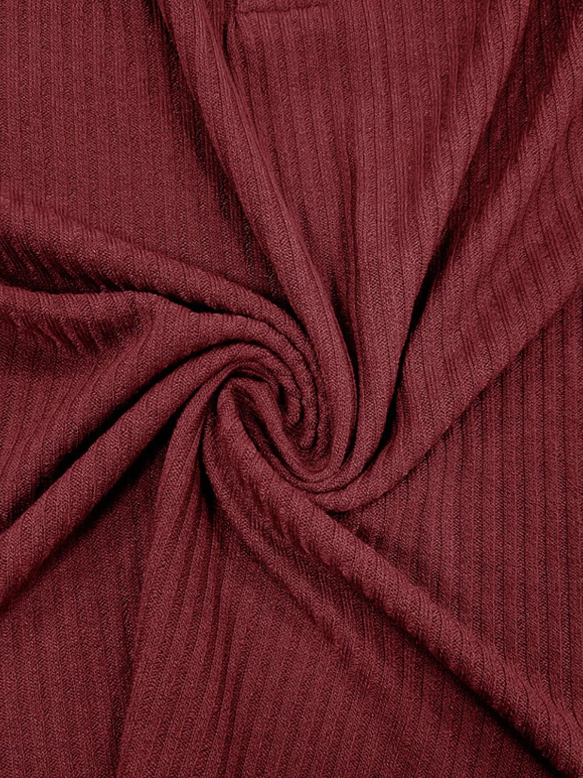 Ribbed knit long sleeve polo