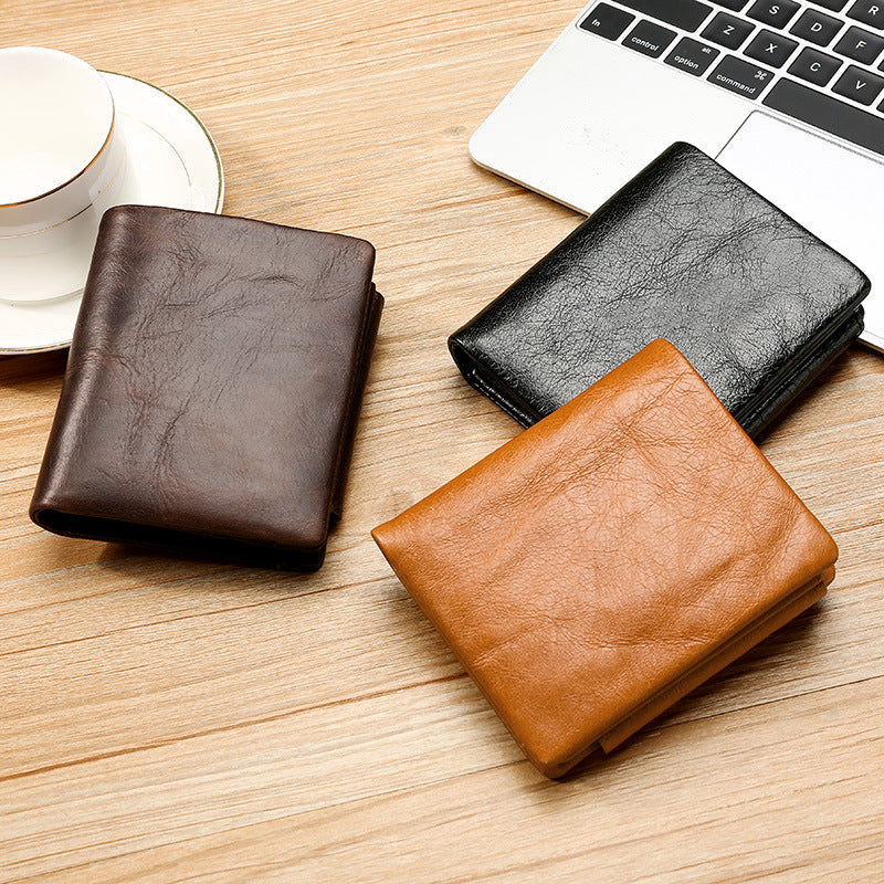 Leather trifold wallet