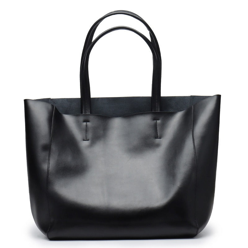 Soft leather shopper tote