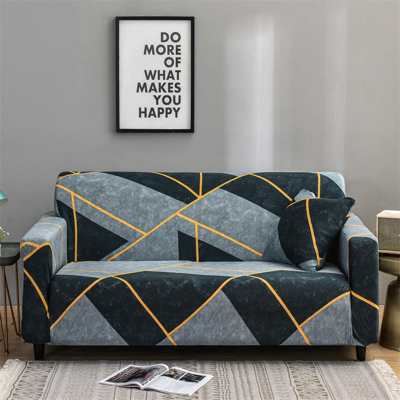 Printed sofa cover with all inclusive sand and elastic sofa cover