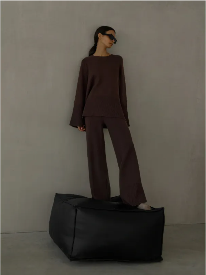 Ribbed knit lounge set