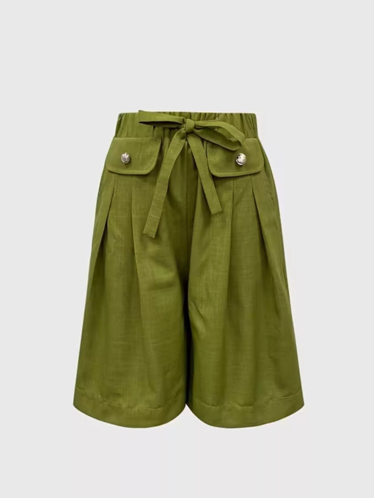 High-waist drawstring shorts