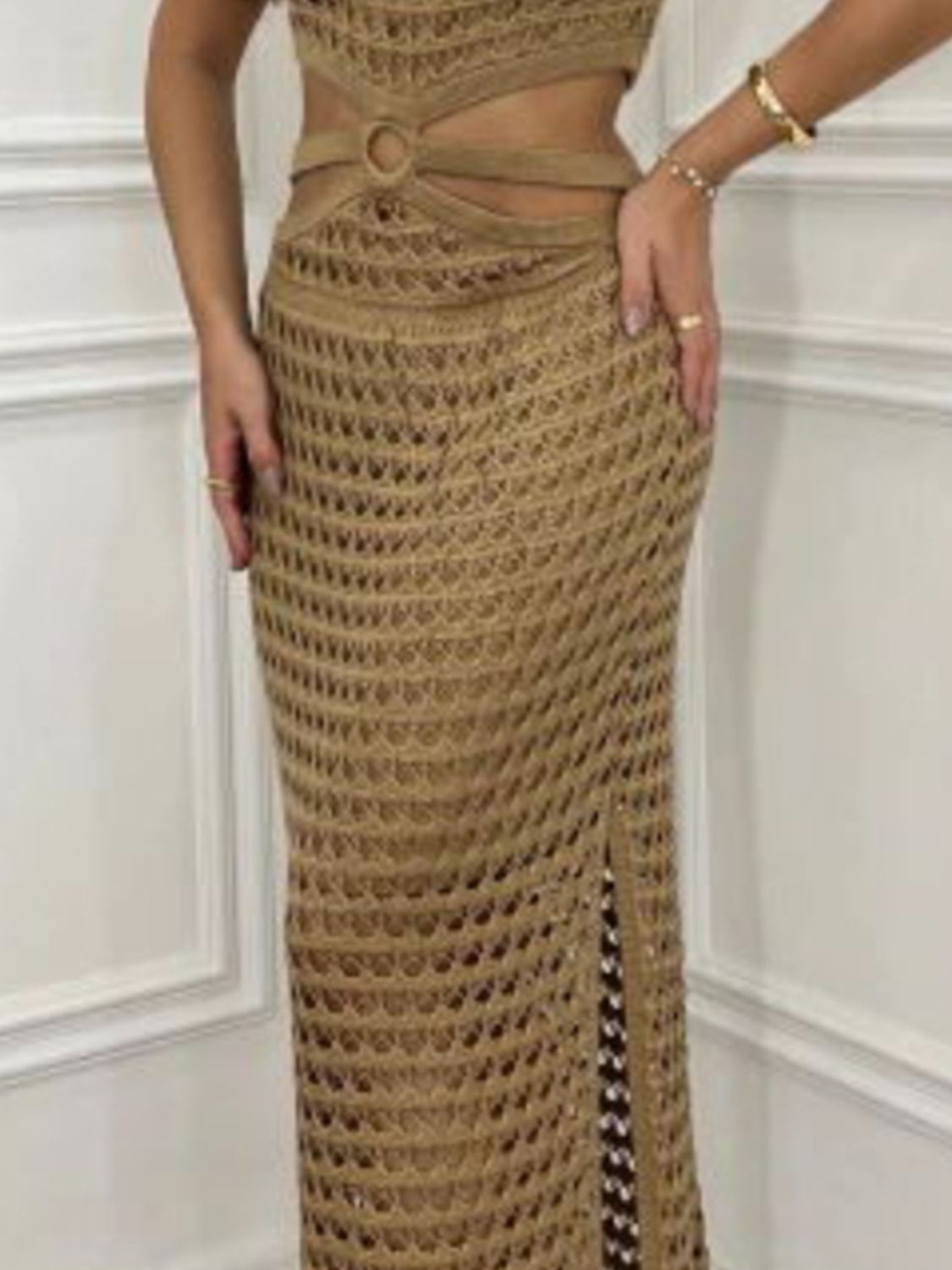 Cutout sweater dress