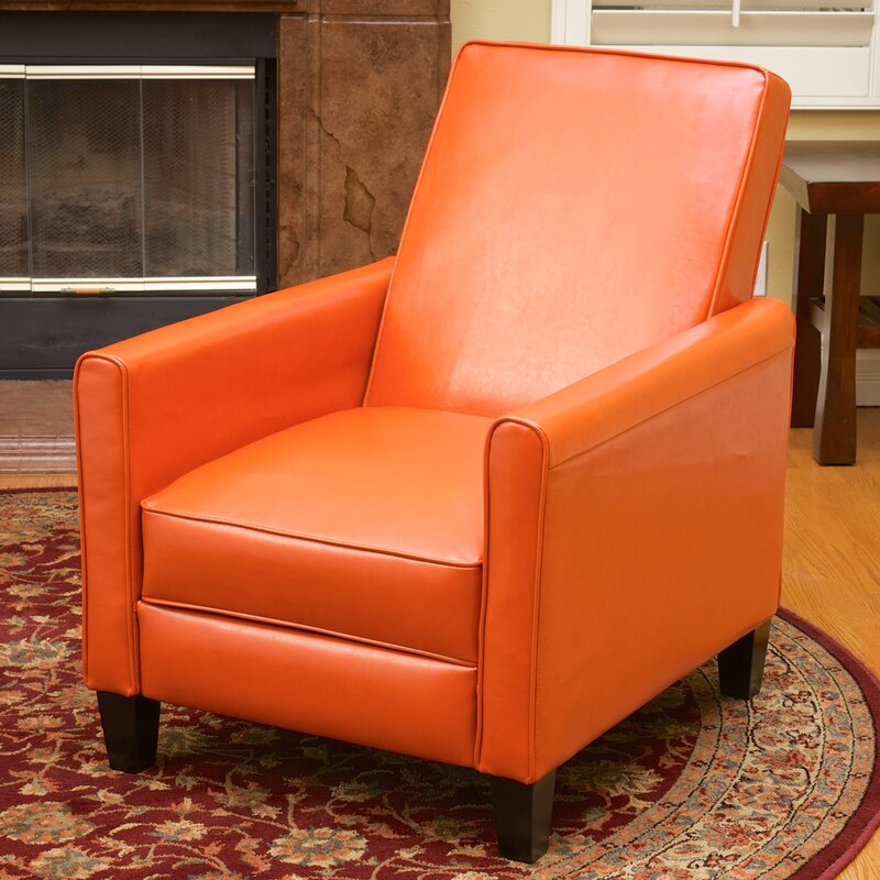 Recliner Push Back Chair for Elegant Home Décor Orange