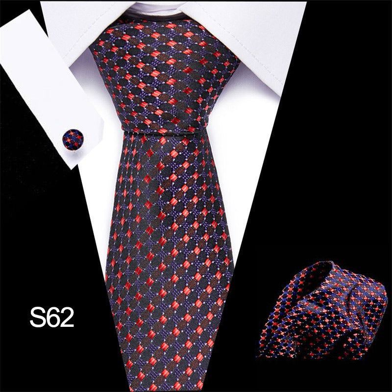 Men's tie three piece set cashew flower series fashion tie