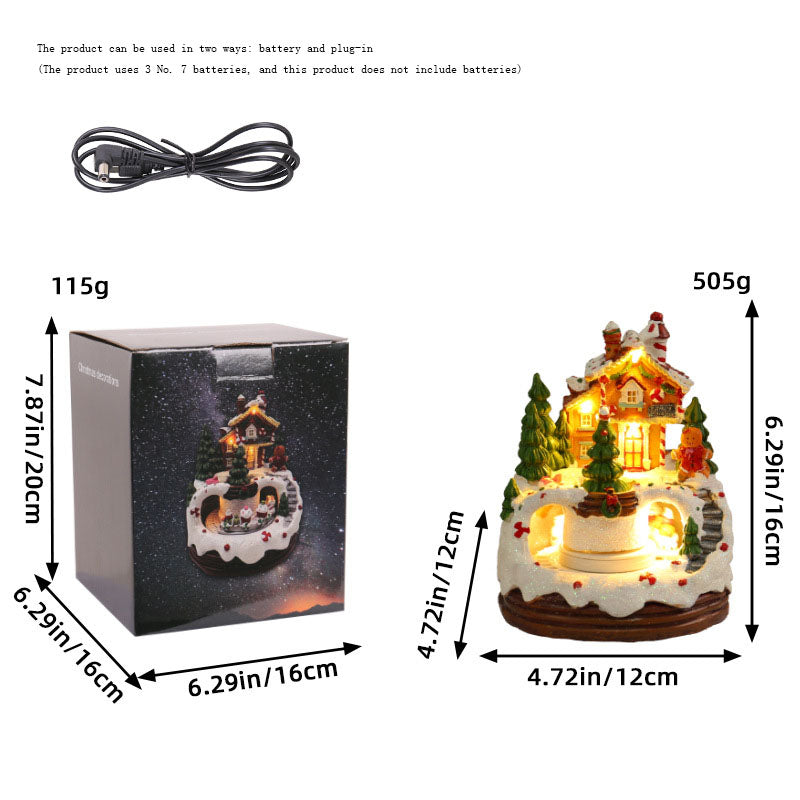 Christmas Gift Luminous Music House Decoration New Eight tone Box Night Light Hut