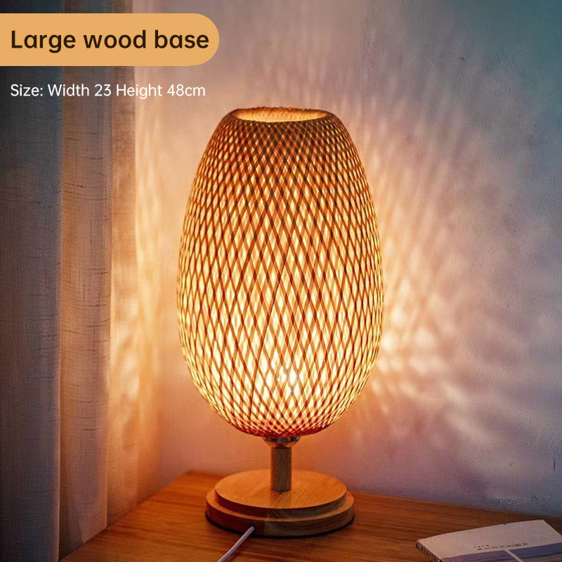 Japanese Zen Style Bamboo Woven Desk Lamp, Bedroom, Living Room, Tea Room, Hotel, Study, Bedside, New Chinese Style Desk Lamp