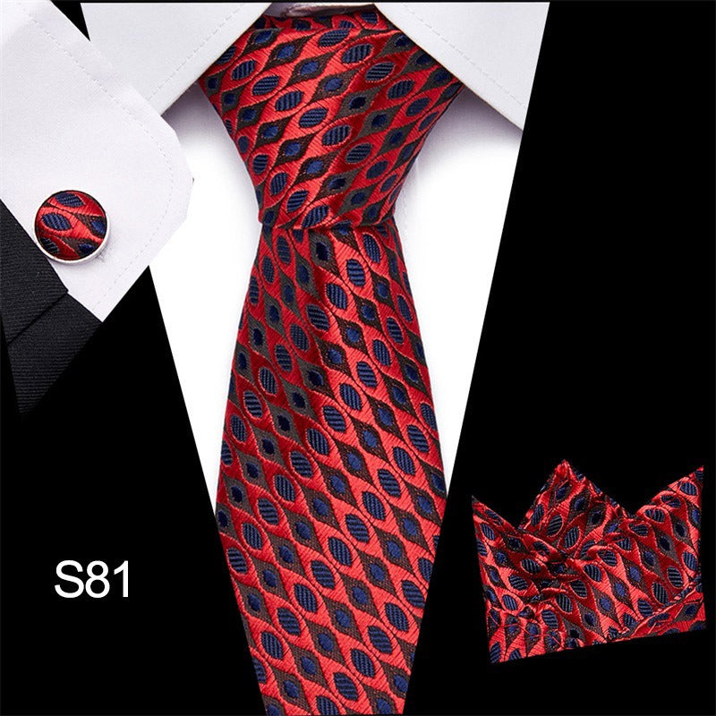 Men's tie three piece set cashew flower series fashion tie