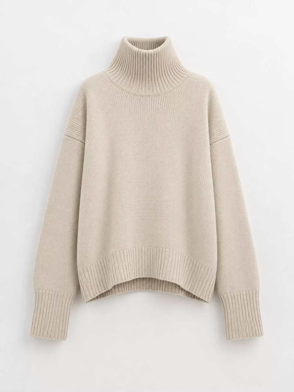 Oversized Turtleneck Wool Sweater