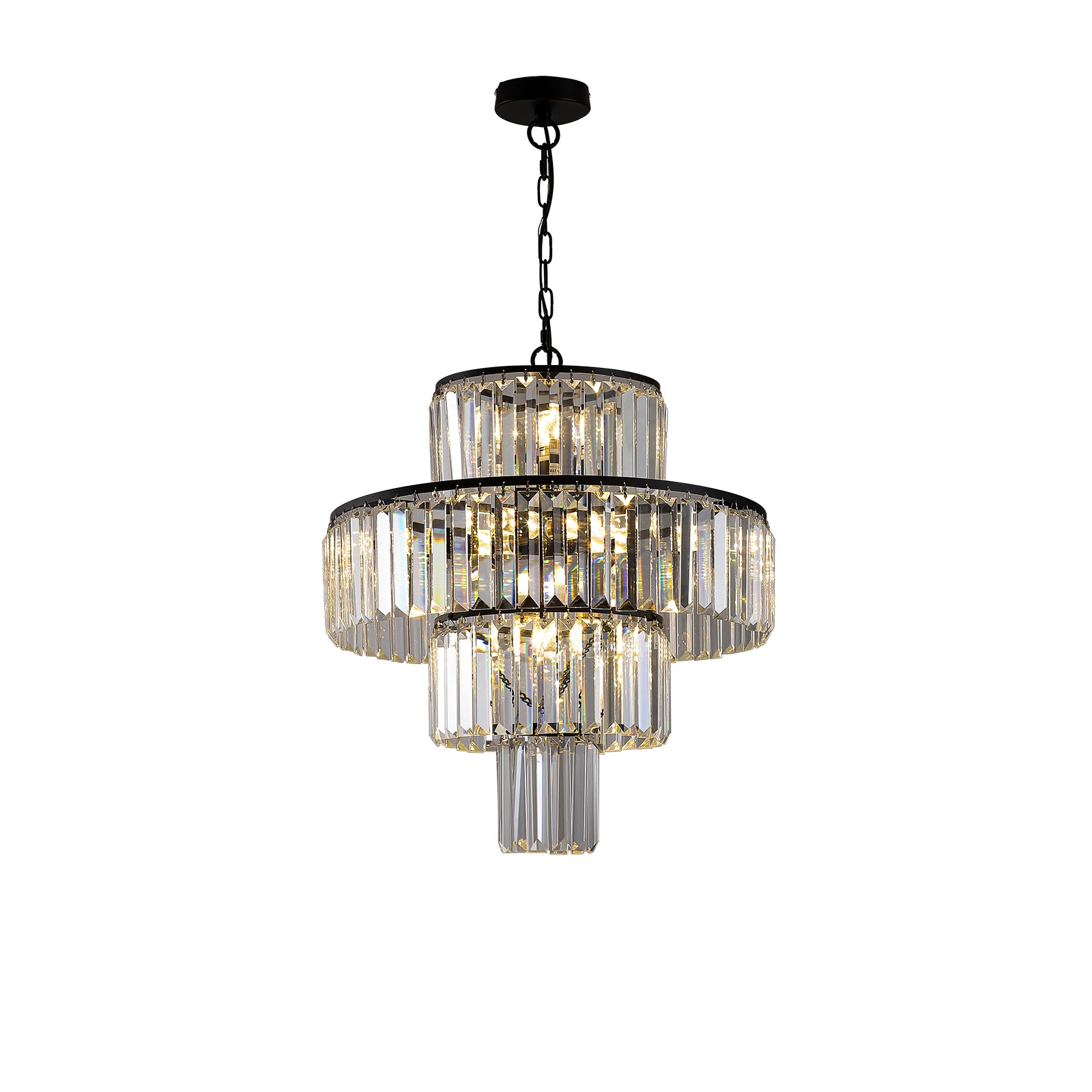 Black  Luxury Crystal Chandelier Modern Chandeliers Lights Fixture Hanging  Pendant Light Fixture for Dining Room Bedroom