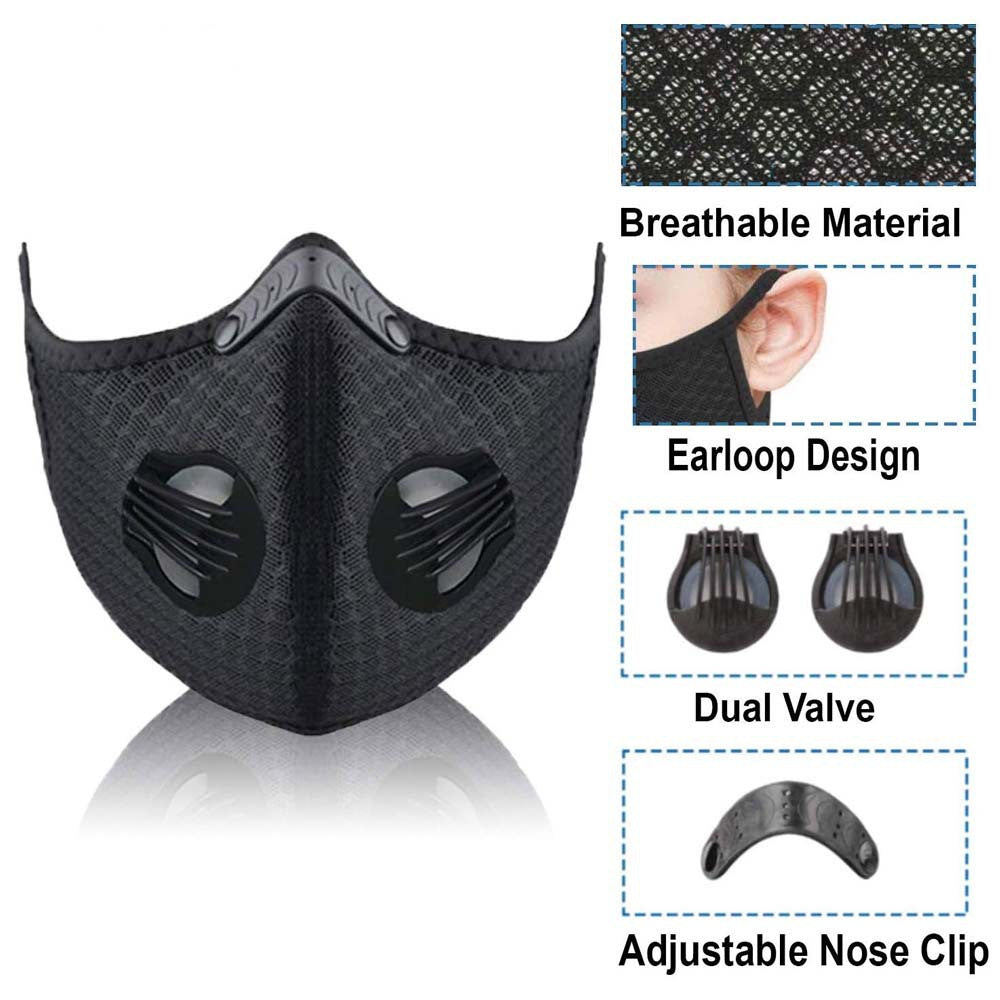 KN95 Bicycle Riding Sports Dust Mask EN149 Anti-Fog Filter Filter Element Mask With Breathing Valve