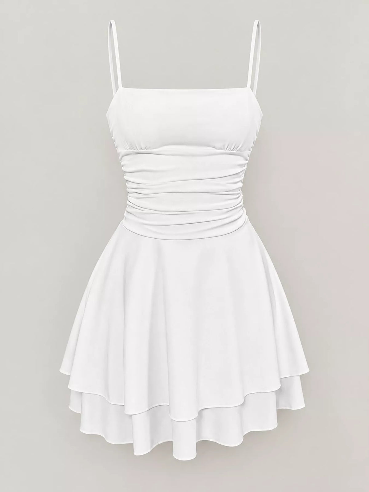 Ruched layered slip dress