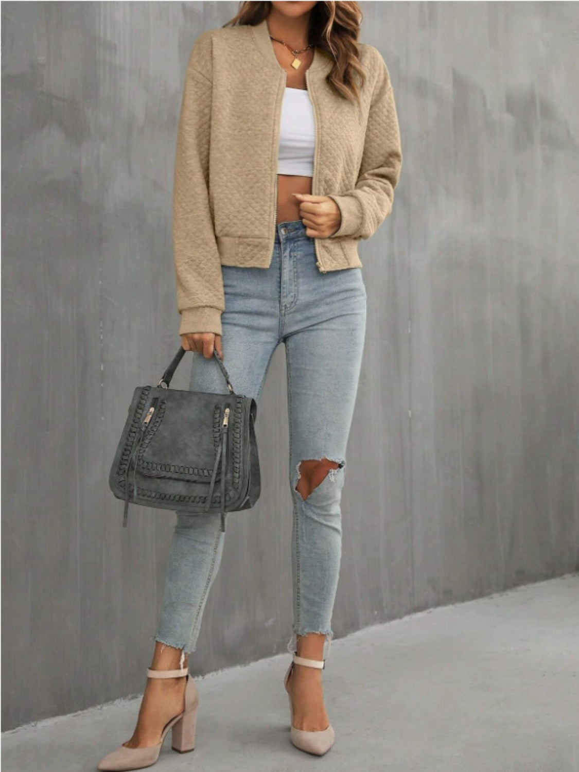 Zip up long sleeve jacket