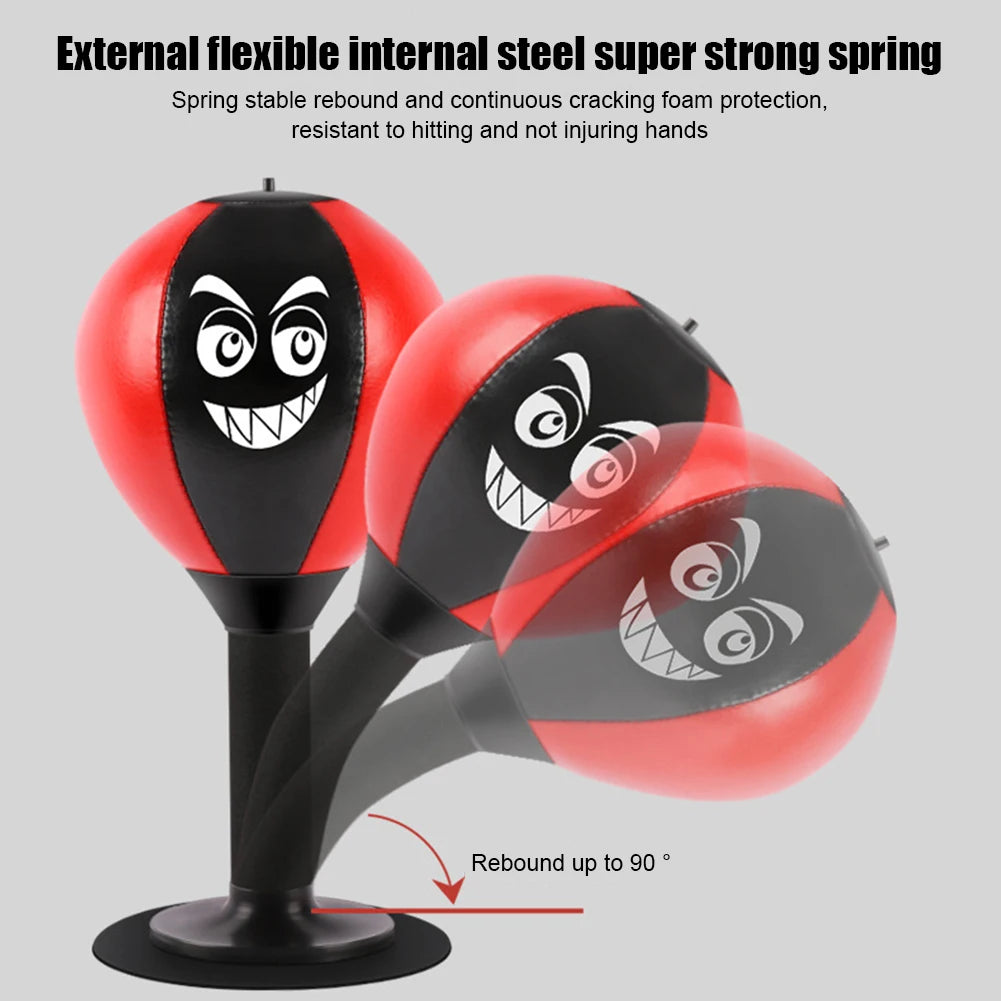 Stress Relief Punching Suction Cup Base Fighting Speed Ball Spring Foam Set Easy Installation Inflatable for Fitness Equipment