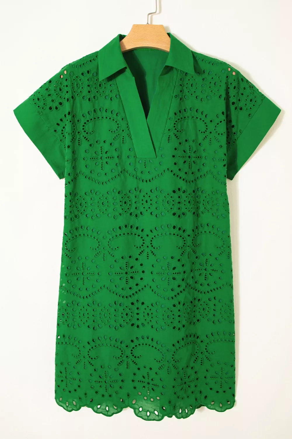 Eyelet collared dress