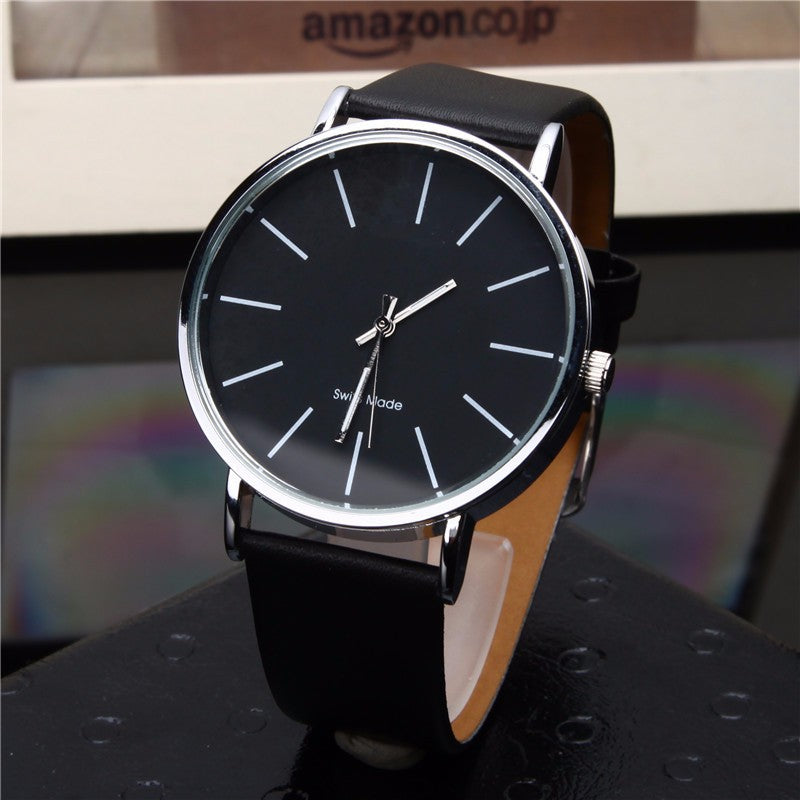 Minimal leather-strap watch