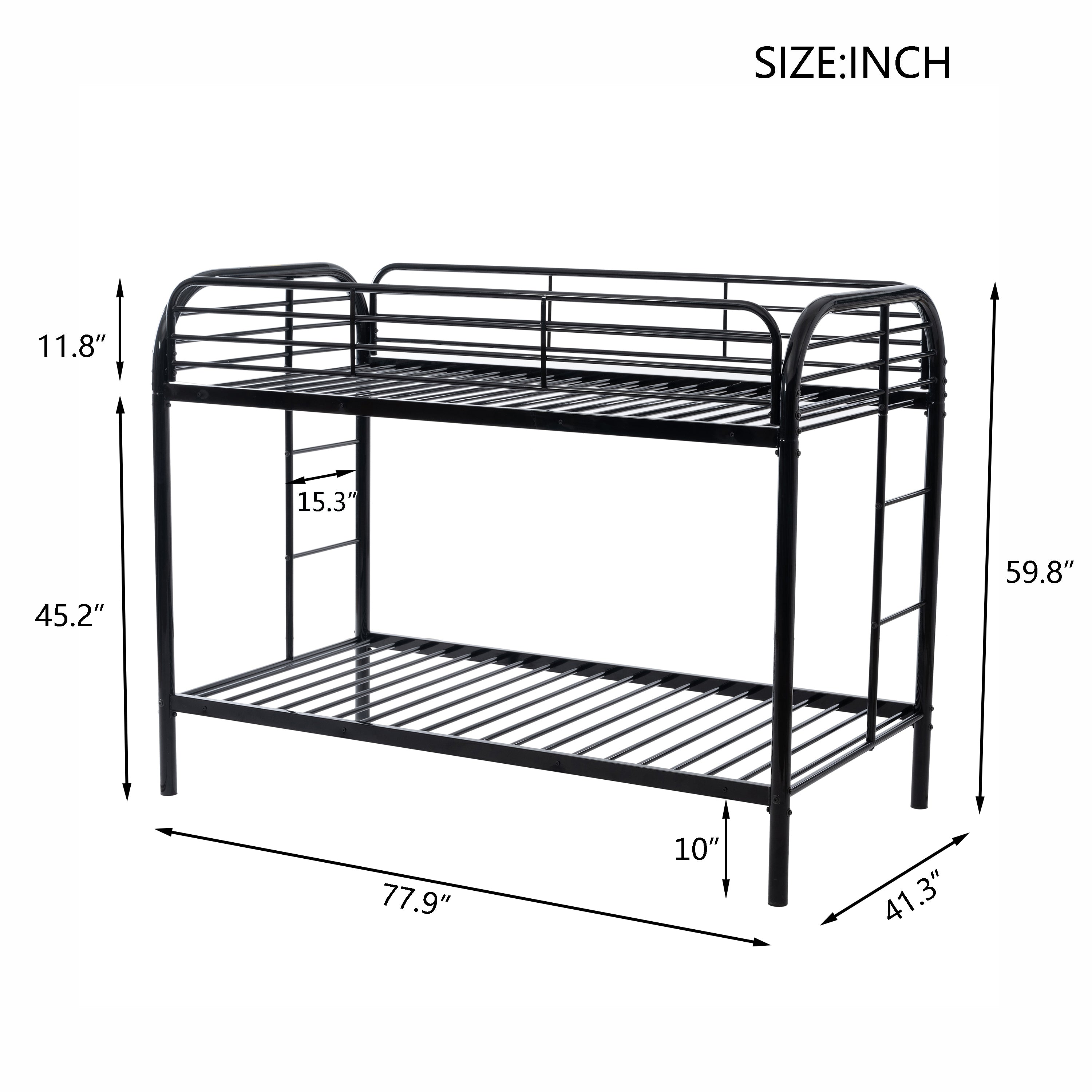 Twin over Twin Bunk Bed with Ladders