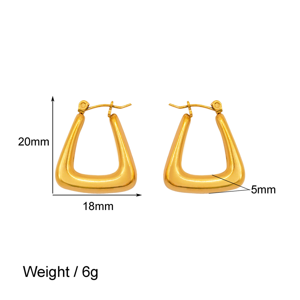 Geometric gold earrings