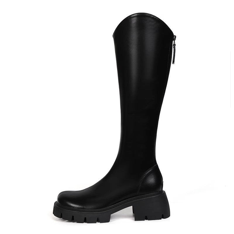 Tall riding boots, Black, side