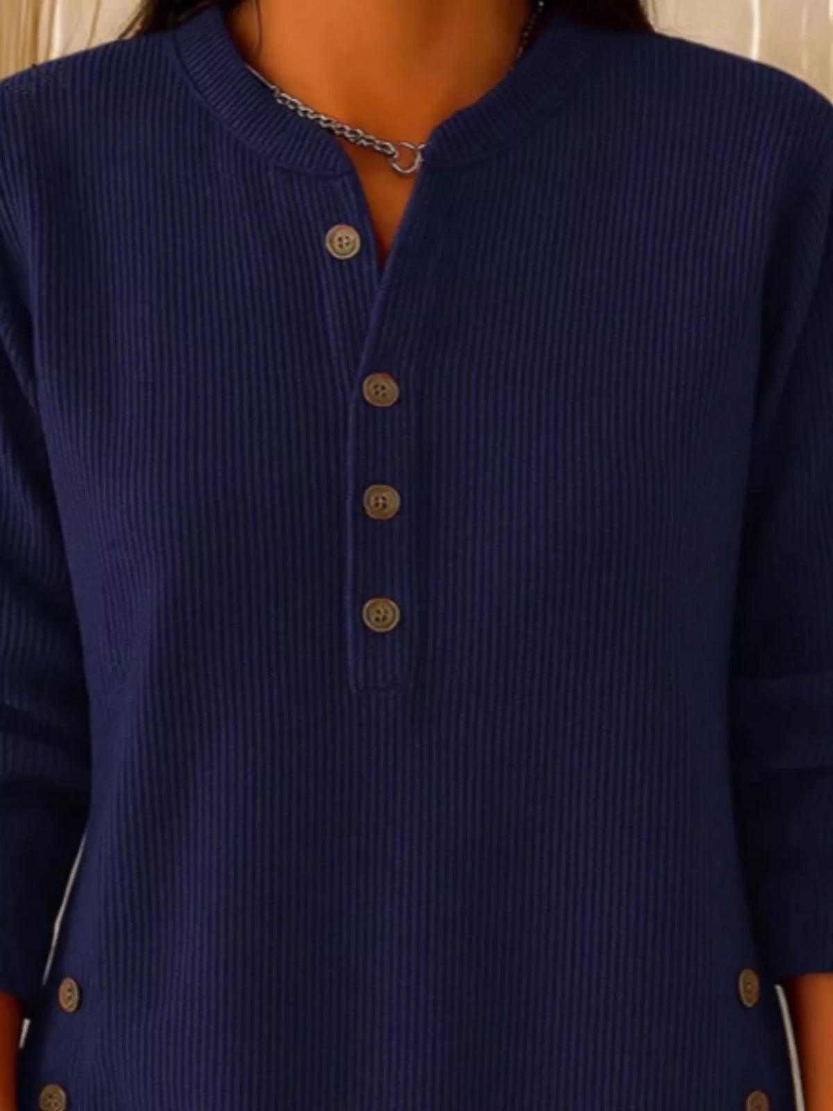 Corduroy button top