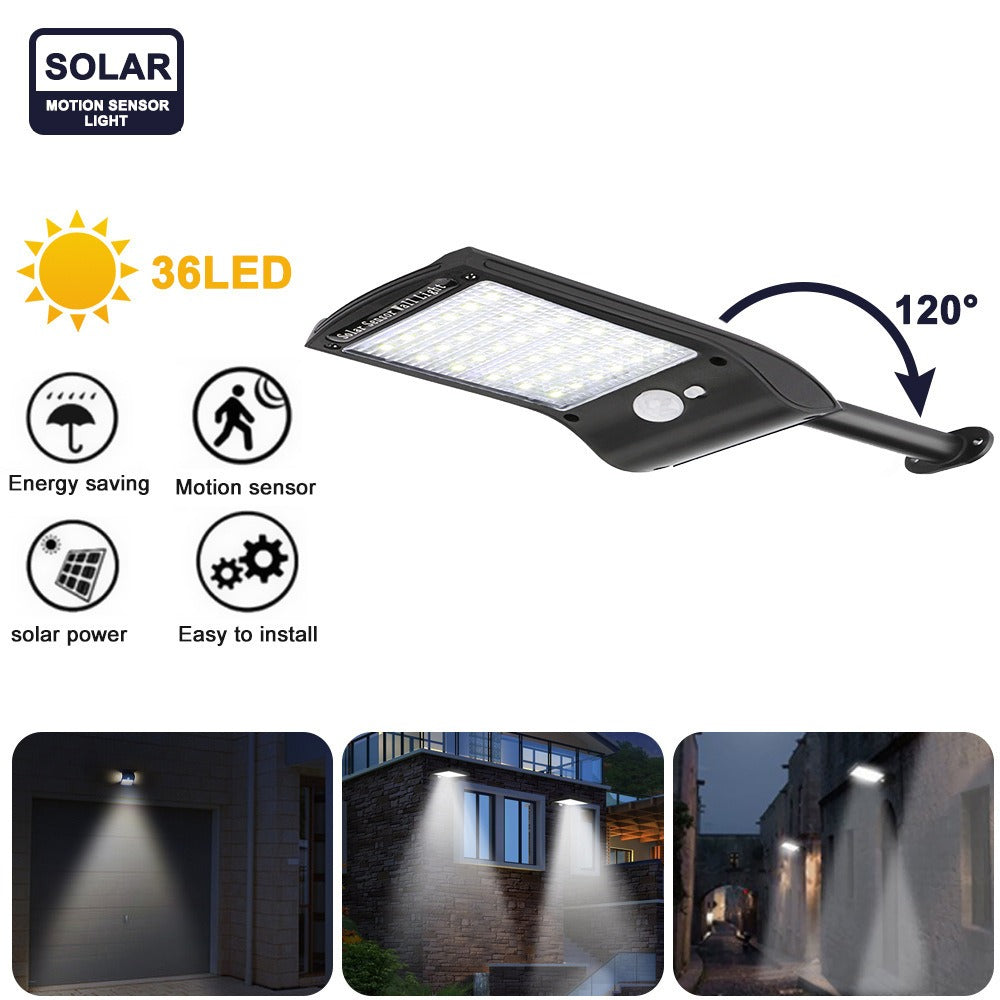 Upgraded Solar Lamp 36led Solar Wall Lamp Outdoor Sensing Waterproof Street Lamp Courtyard Garden Night Lamp