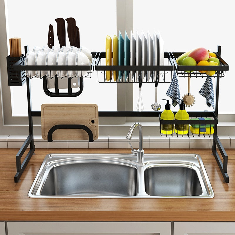 Over-sink dish rack