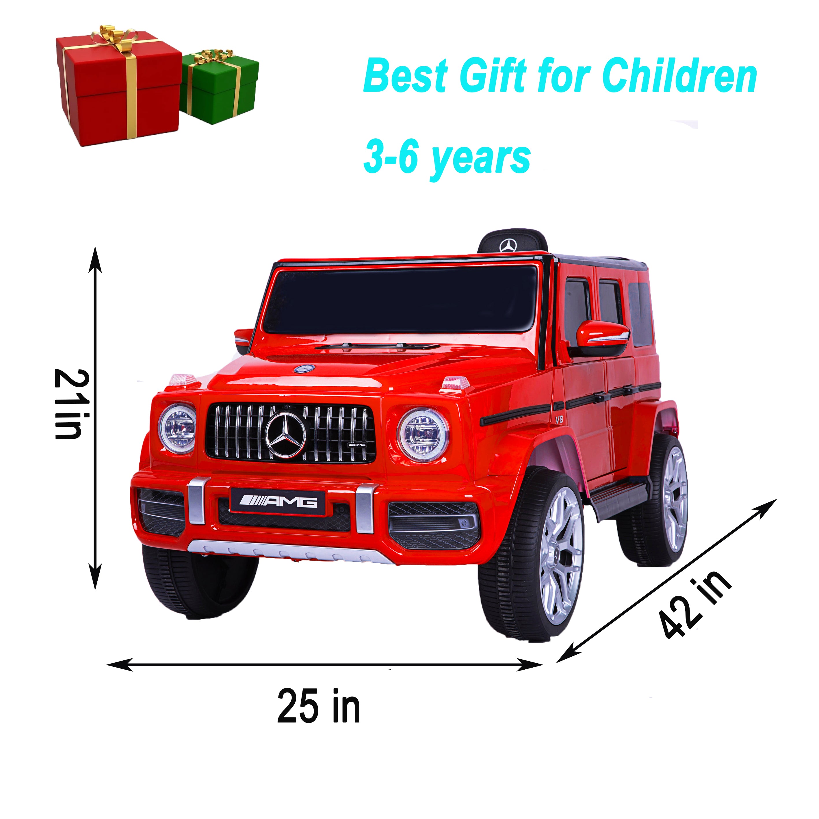 Mercedes Benz G63 Children's Electric Vehicle with Remote Control, 12V Spring Suspension, Safety Lock, and License